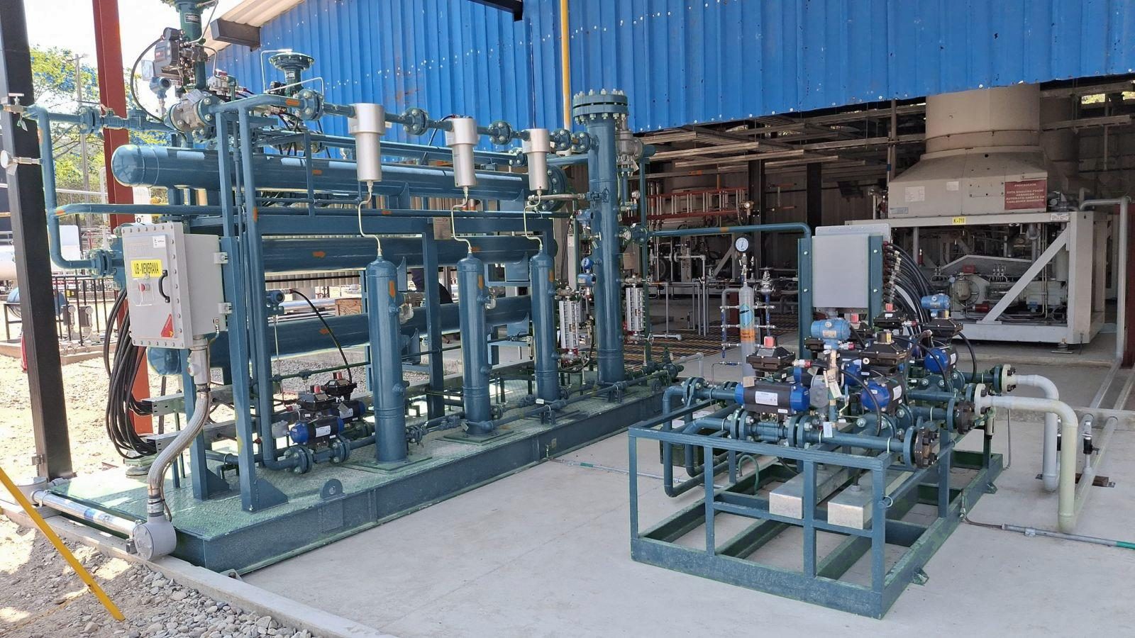ADV SEPURAN NG membrane skid installed in the field with housings in series